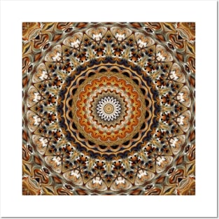 Flower Of Life Mandala (Hickory) Posters and Art